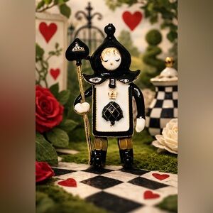 Spade Card Soldier Enamel Brooch